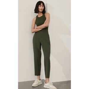Athleta Olive Green Track Jumpsuit